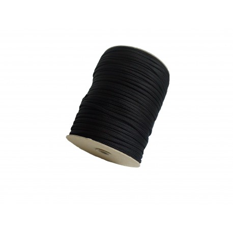 Pletená šňůra průměr 5 mm černá/150m