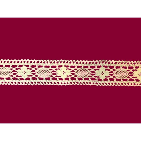 Bavlněná paličkovaná krajka 2083V/50mm ecru/5m