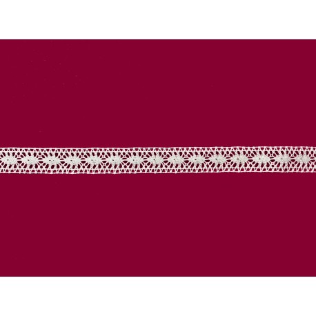 Bavlněná paličkovaná krajka 2084V/22mm bílá/5m
