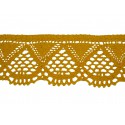Bavlněná paličkovaná krajka 2033/55mm tmavě žlutá/5m