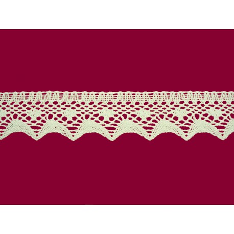 Bavlněná paličkovaná krajka 2070/40mm smetanová/5m