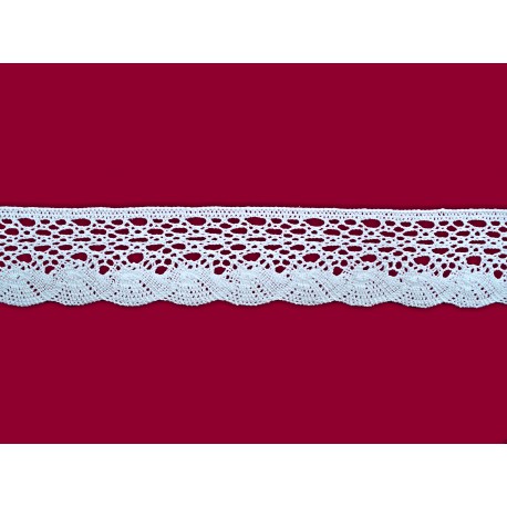 Bavlněná paličkovaná krajka 2079/37mm bílá/5m