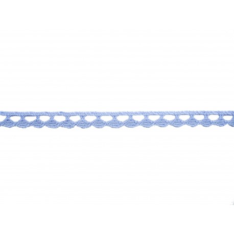 Bavlněná paličkovaná krajka 2074A/8mm sv.modrá/5m